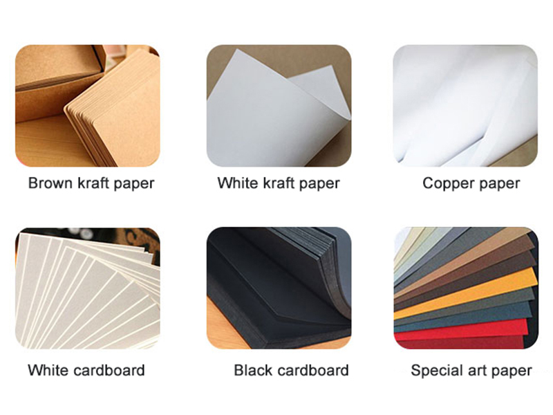 Diferents materials de paper per a la selecció