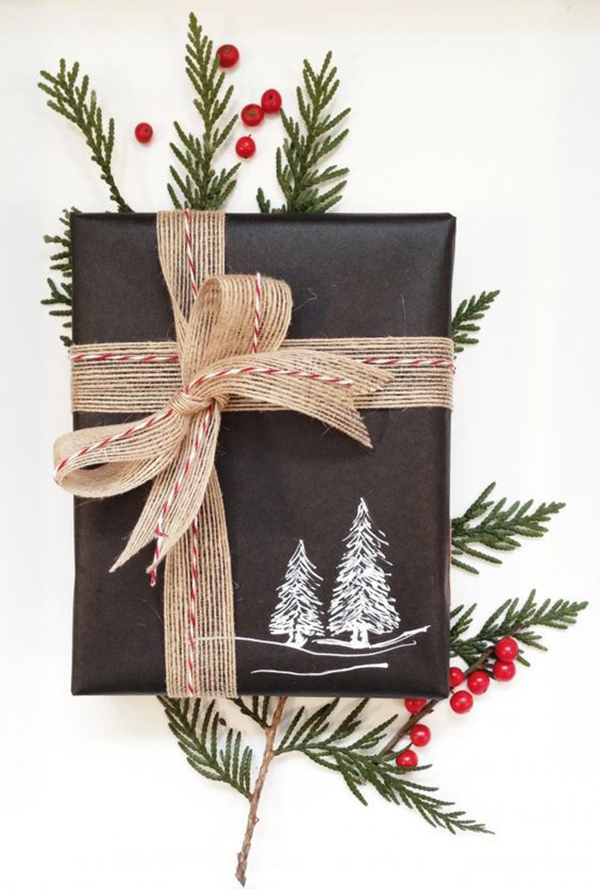 black chalkboard wrapping paper