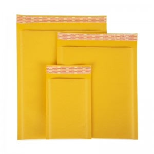 yellow kraft bubble mailer